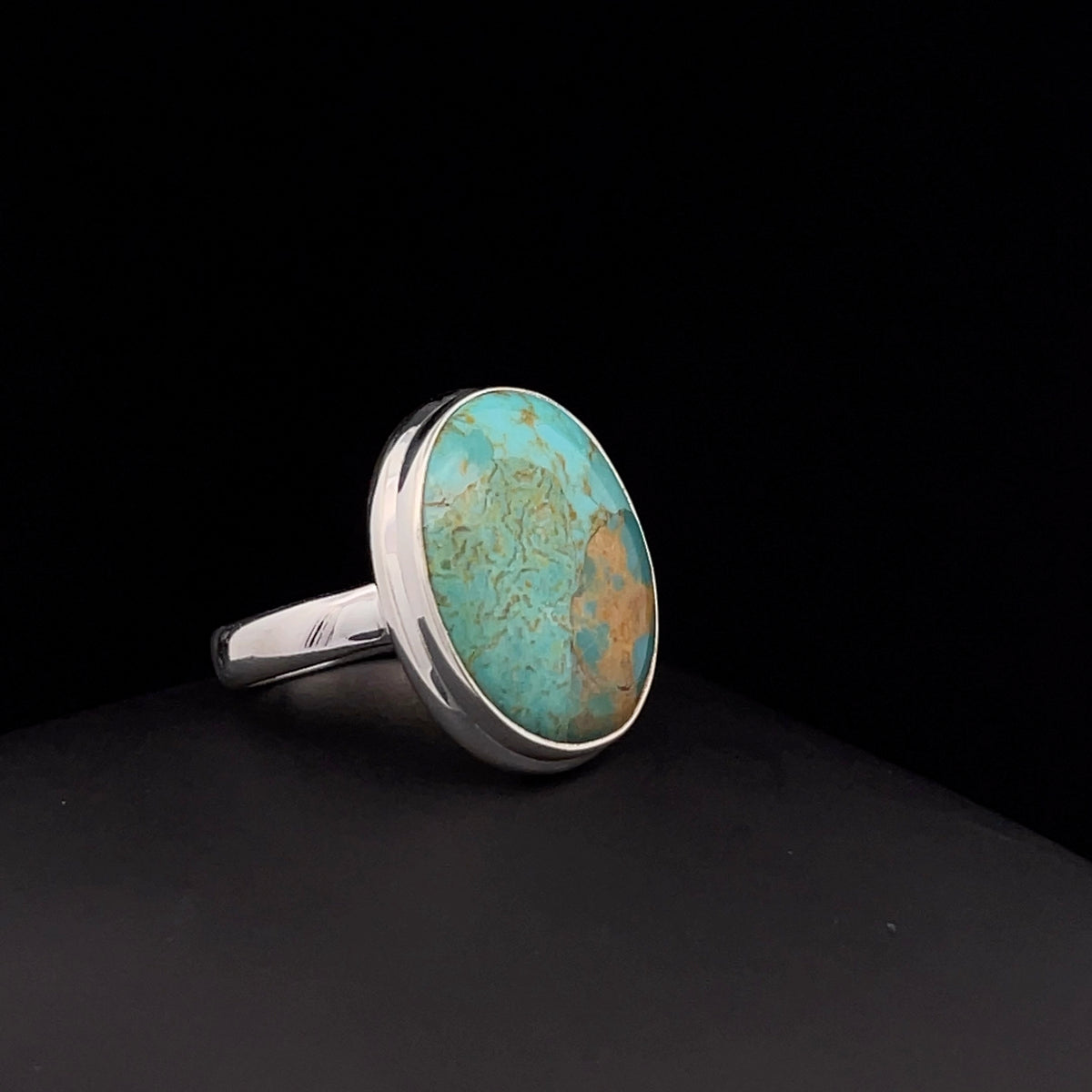 Sterling Silver Kingman Turquoise Ring Size 7