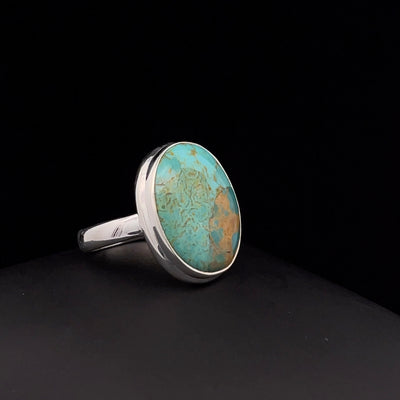Sterling Silver Kingman Turquoise Ring Size 7
