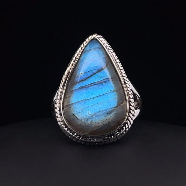 Sterling Silver Labradorite Ring Size 8