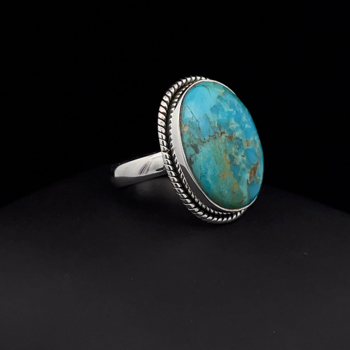 Sterling Silver Kingman Turquoise Ring Size 7