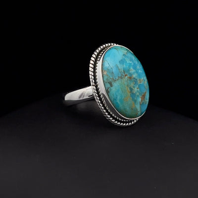 Sterling Silver Kingman Turquoise Ring Size 7
