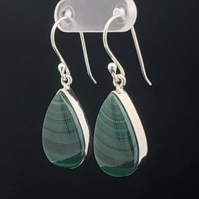 Sterling Silver Malachite Earrings