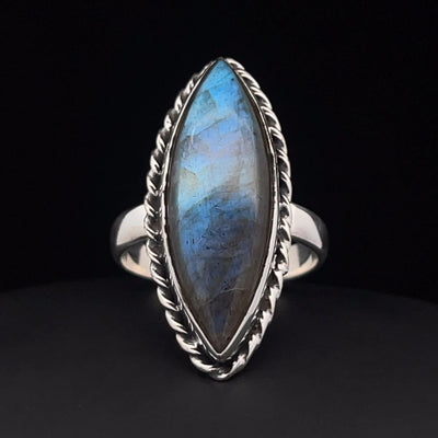 Sterling Silver Labradorite Ring Size 10