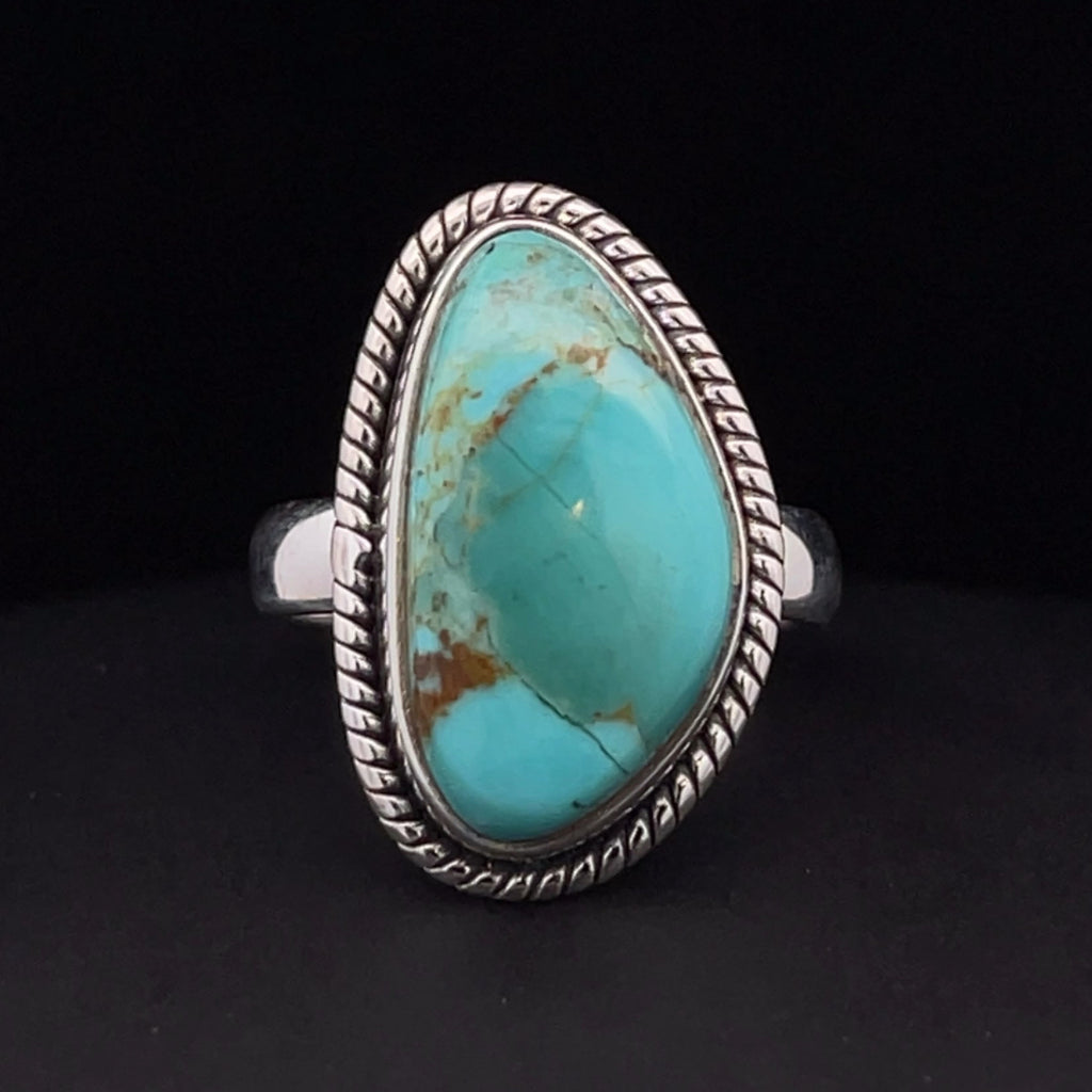 Sterling Silver Kingman Turquoise Ring Size 5.5