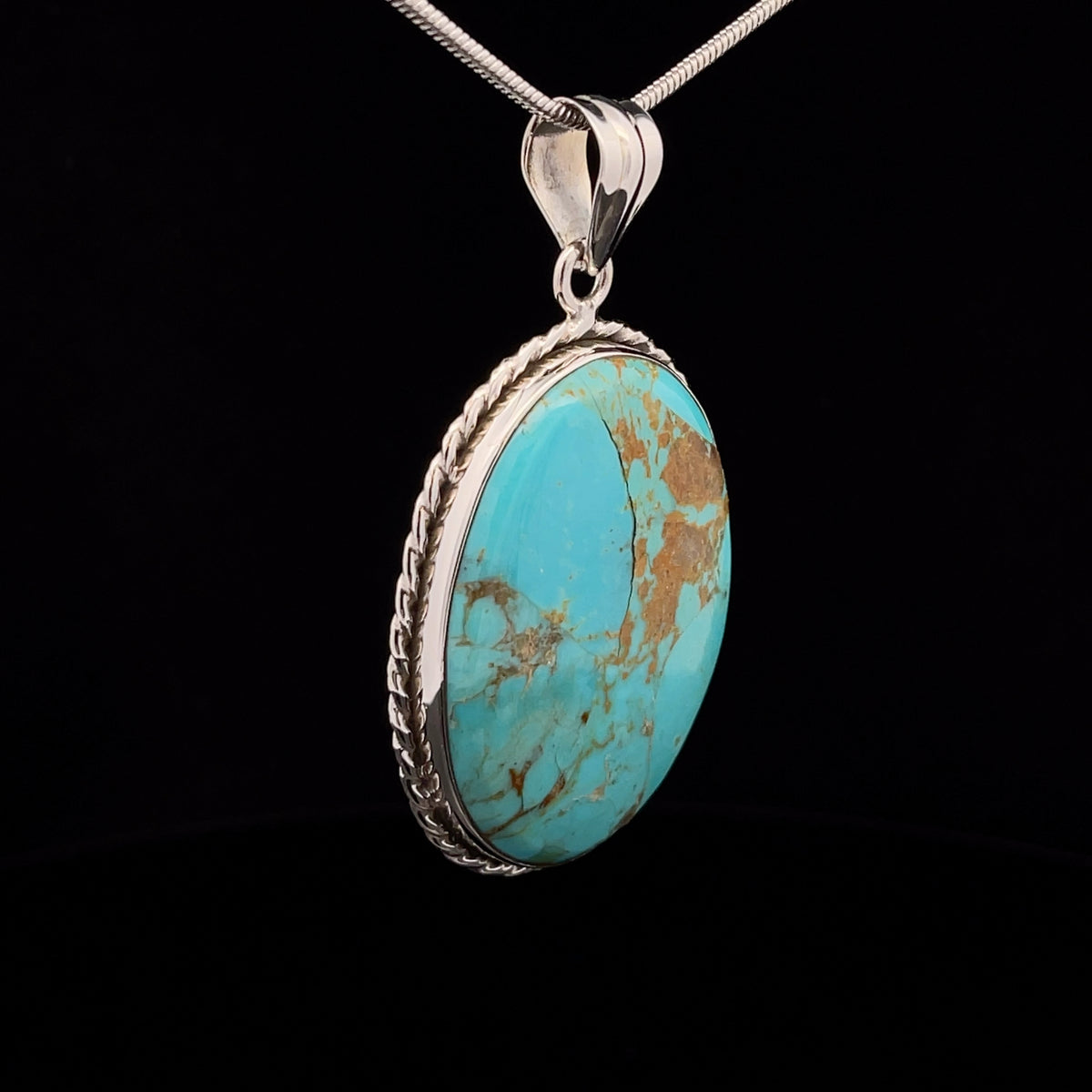 Sterling Silver Kingman Turquoise Pendant