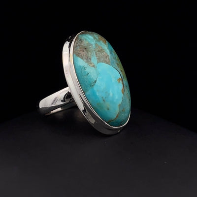 Sterling Silver Kingman Turquoise Ring Size 7