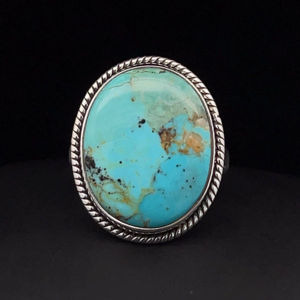 Sterling Silver Kingman Turquoise Ring Size 8