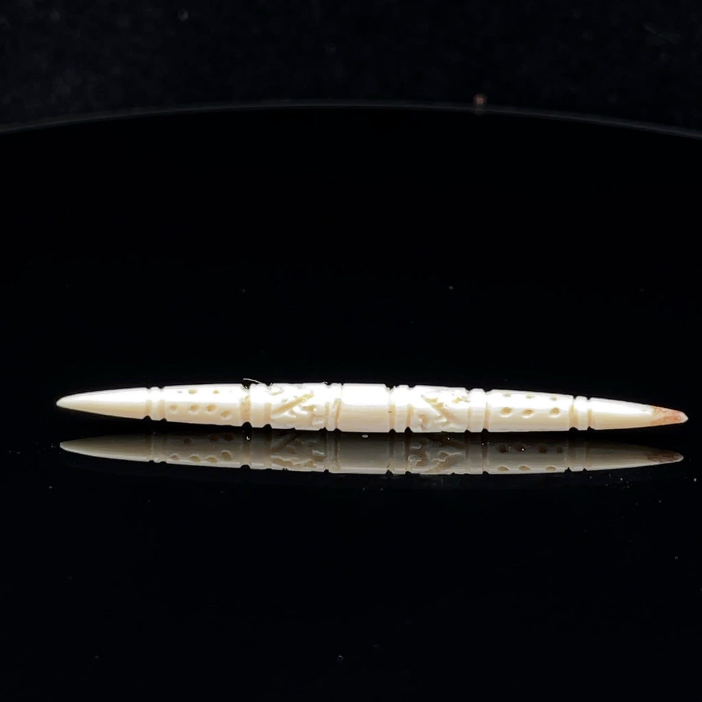 6g (4mm) Fossilized Carved Mammoth Ivory Septum Spike