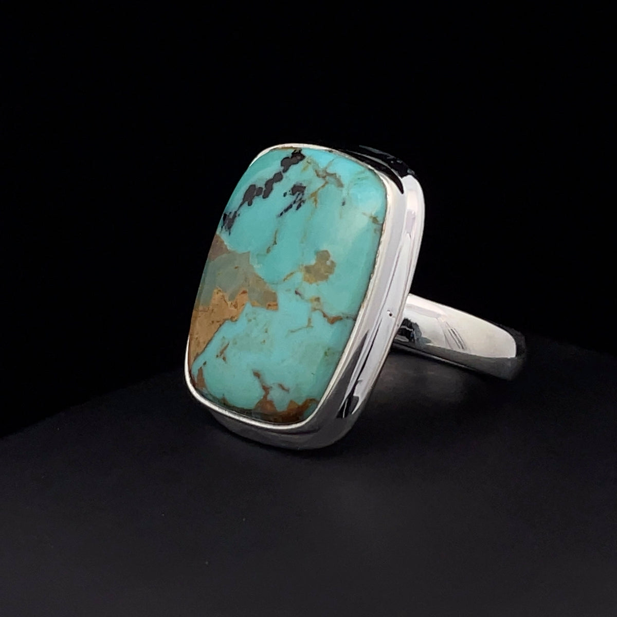 Sterling Silver Kingman Turquoise Ring Size 7