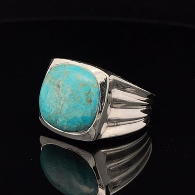 Sterling Silver Kingman Turquoise Ring Size 11