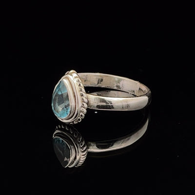Sterling Silver Swiss Topaz Ring Size 8