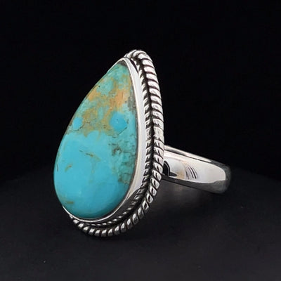 Sterling Silver Kingman Turquoise Ring Size 6.5