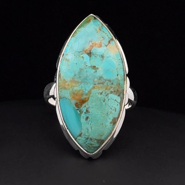 Sterling Silver Kingman Turquoise Ring Size 8