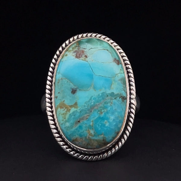 Sterling Silver Kingman Turquoise Ring Size 9.5