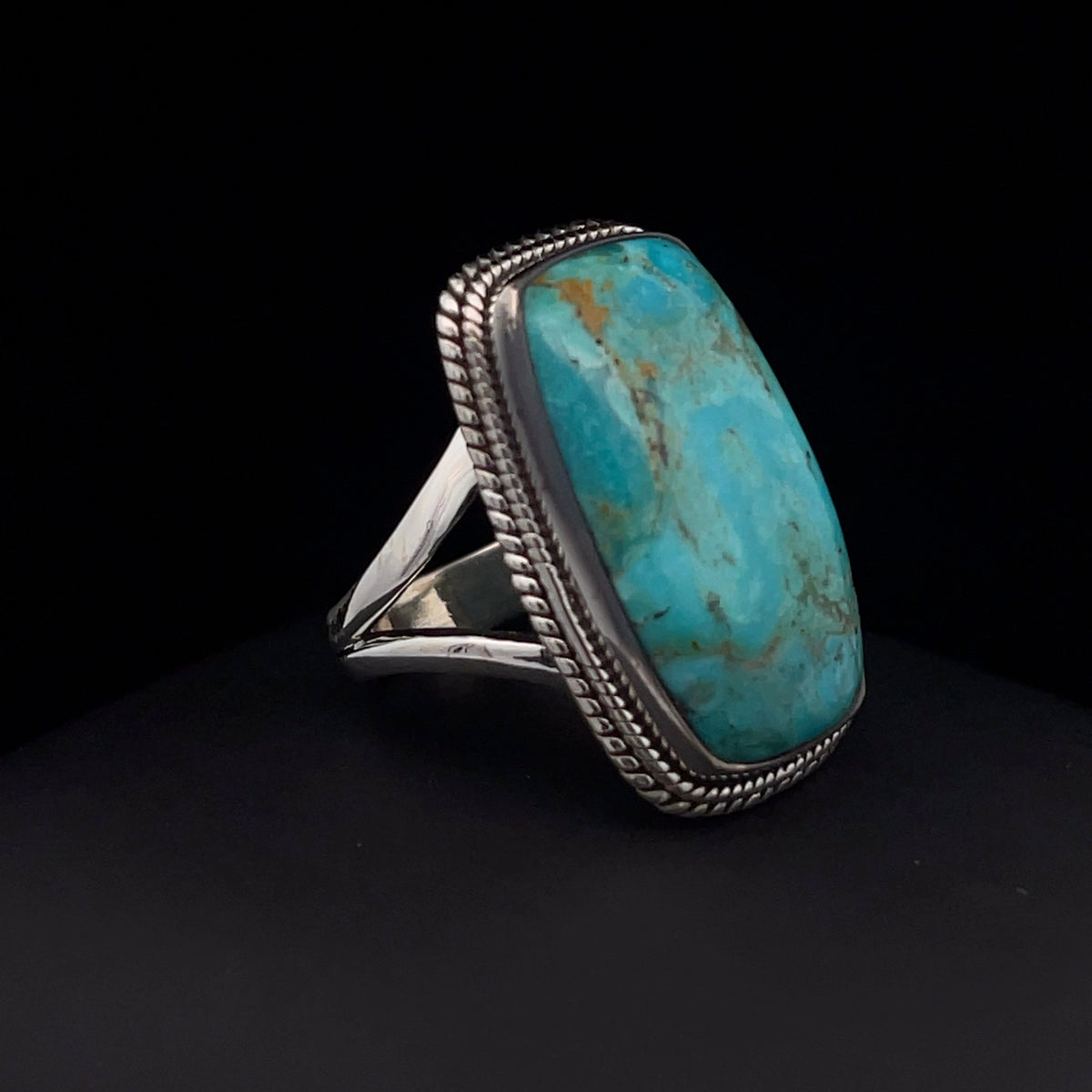 Sterling Silver Kingman Turquoise Ring Size 7