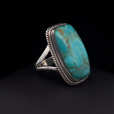 Sterling Silver Kingman Turquoise Ring Size 7