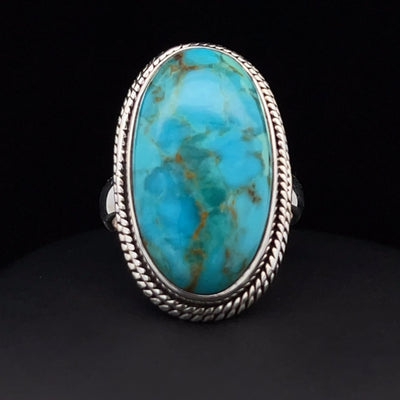 Sterling Silver Kingman Turquoise Ring Size 7