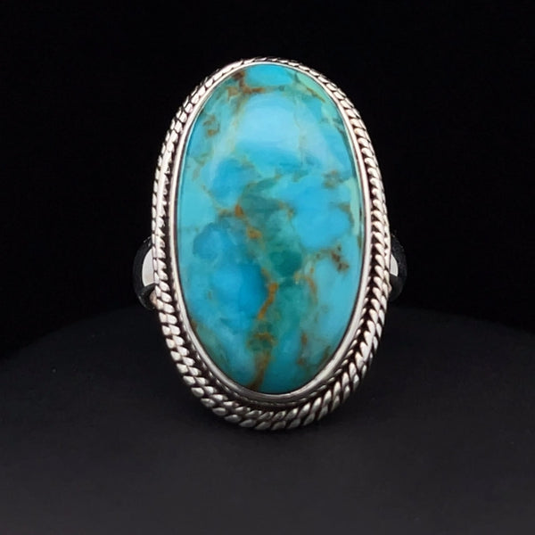 Sterling Silver Kingman Turquoise Ring Size 7