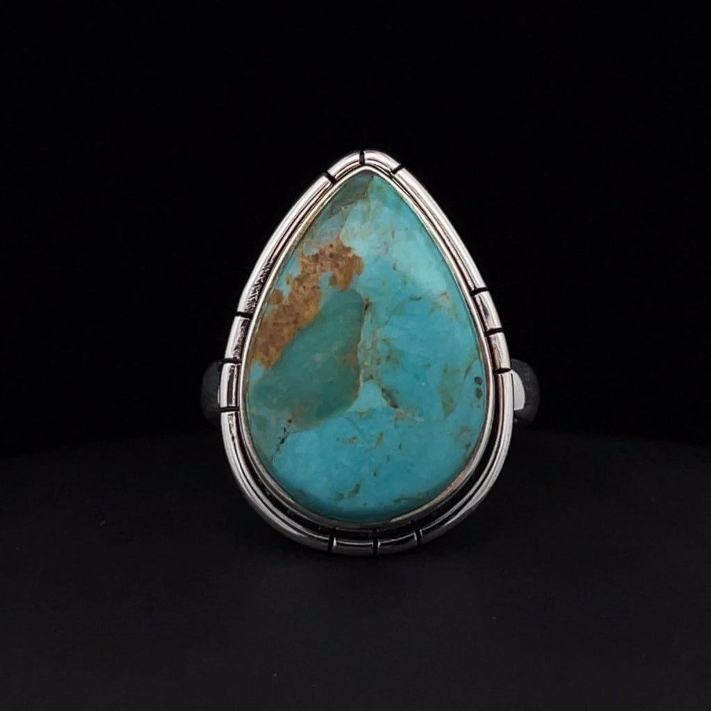 Sterling Silver Kingman Turquoise Ring Size 7