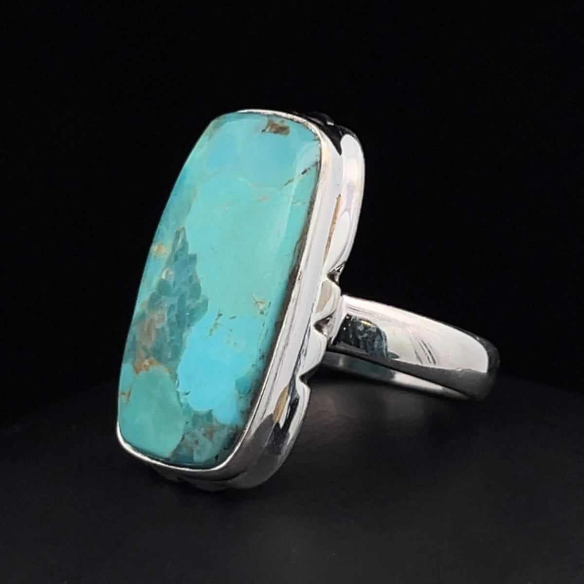 Sterling Silver Kingman Turquoise Ring Size 5.5