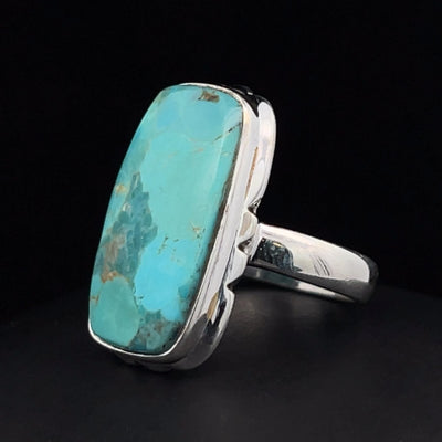 Sterling Silver Kingman Turquoise Ring Size 5.5