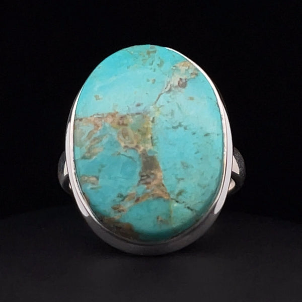 Sterling Silver Kingman Turquoise Ring Size 7