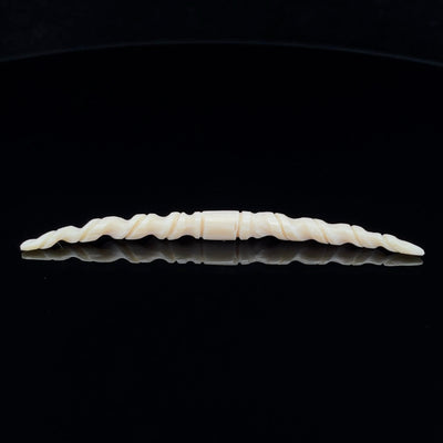 6g (4mm) Fossilized Mammoth Ivory Carved Septum Tusk