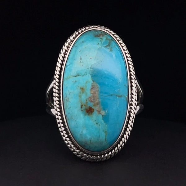 Sterling Silver Kingman Turquoise Ring Size 9