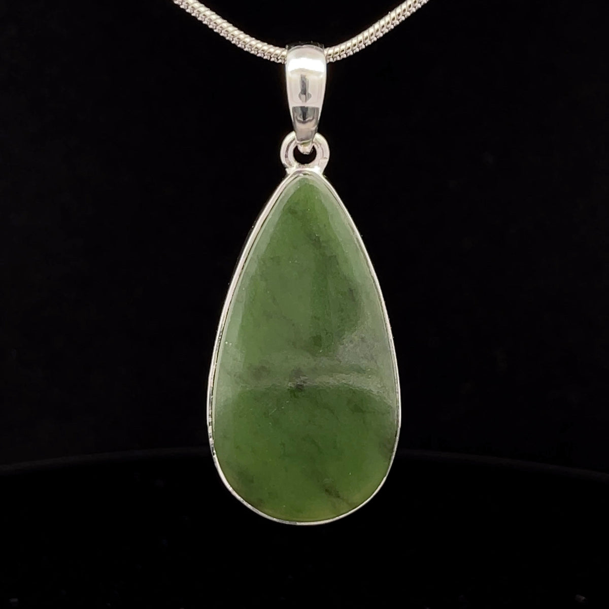Sterling Silver Nephrite Jade Pendant
