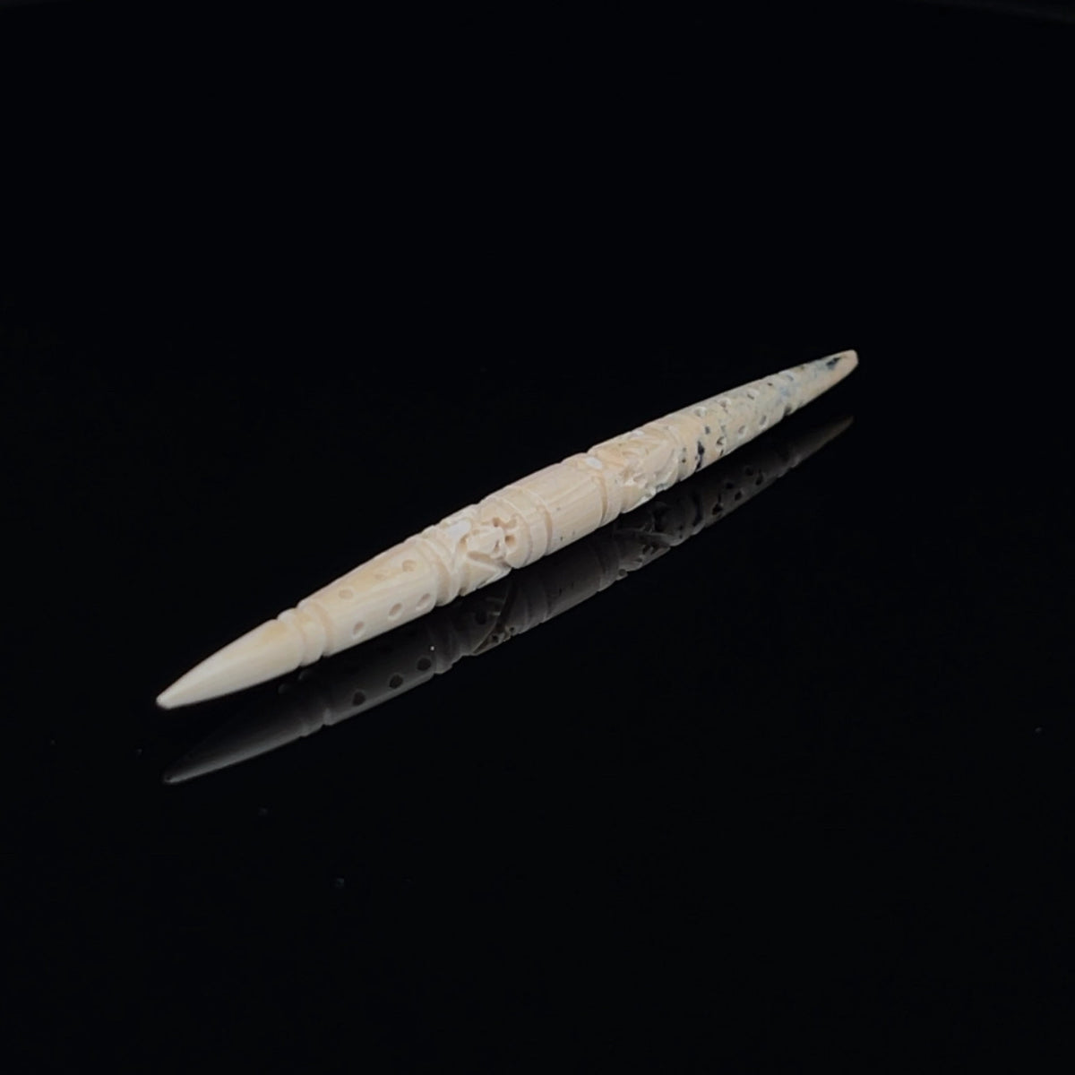 6g (4mm) Fossilized Mammoth Ivory Carved Septum Spike