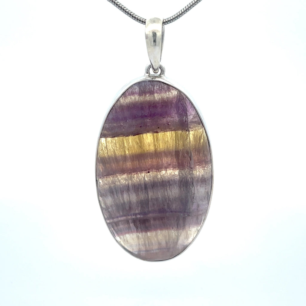 Sterling Silver Rainbow Fluorite Pendant