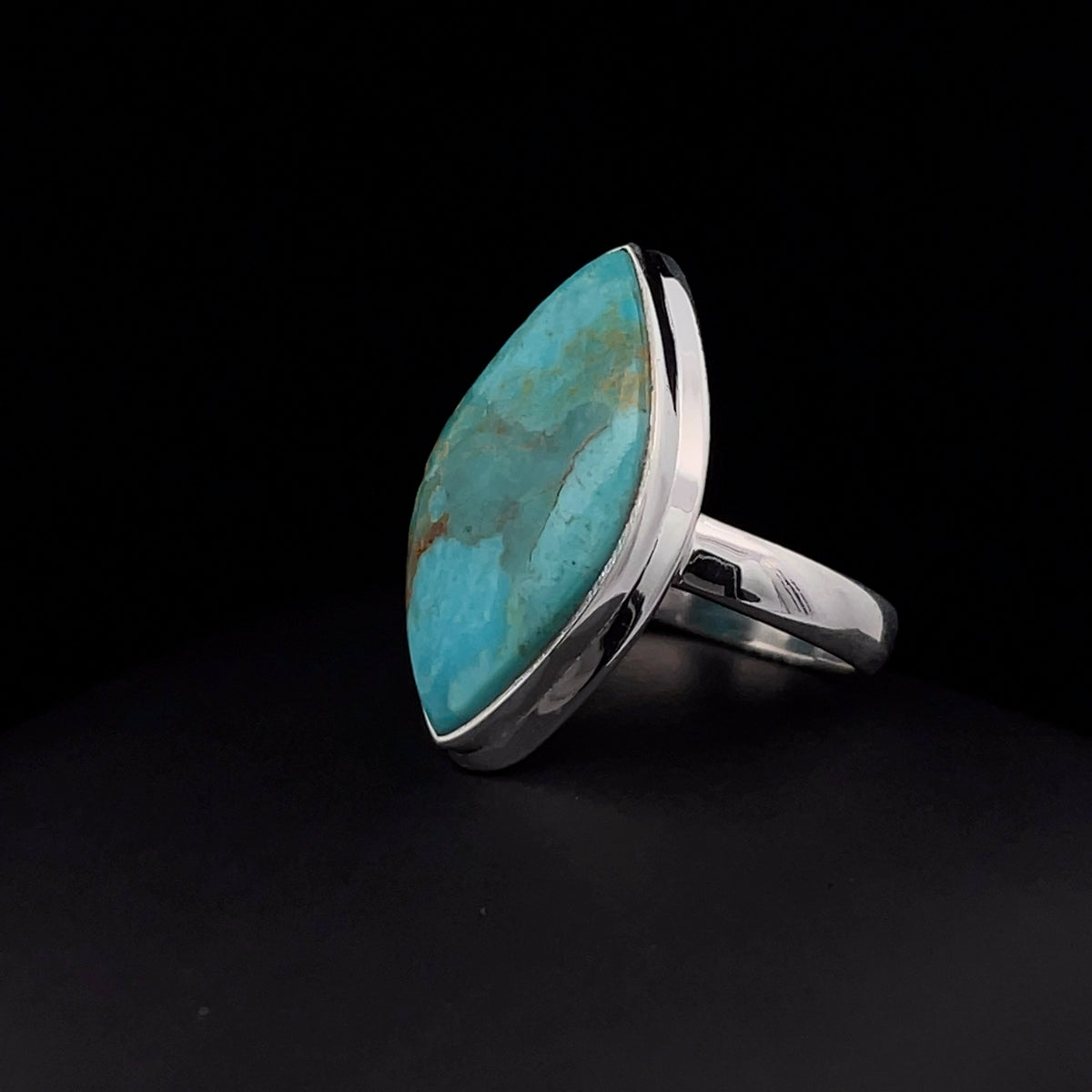 Sterling Silver Kingman Turquoise Ring Size 7