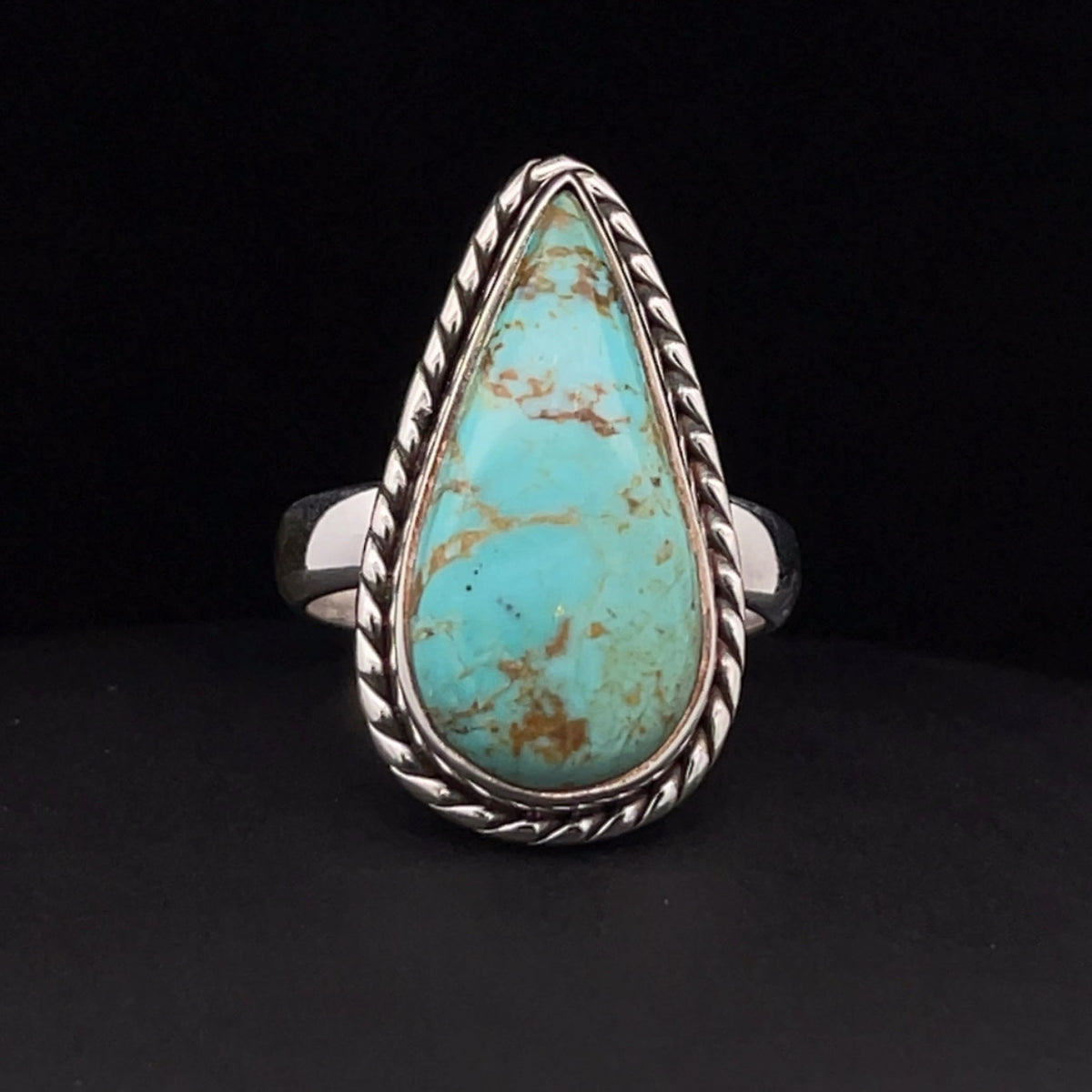 Sterling Silver Kingman Turquoise Ring Size 5.5