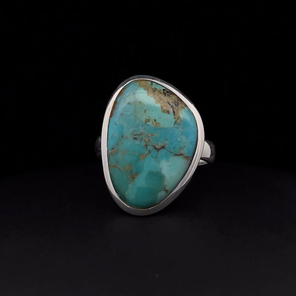 Sterling Silver Kingman Turquoise Ring Size 7