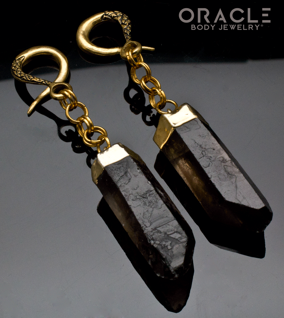Crossover With Gold Plated Small Smoky Quartz Points