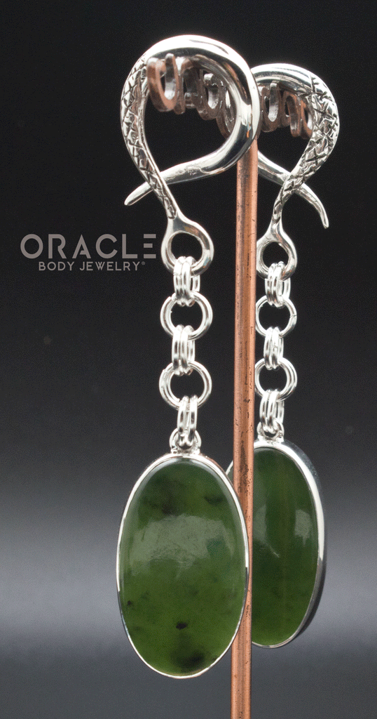 Silver Crossover With Nephrite Jade