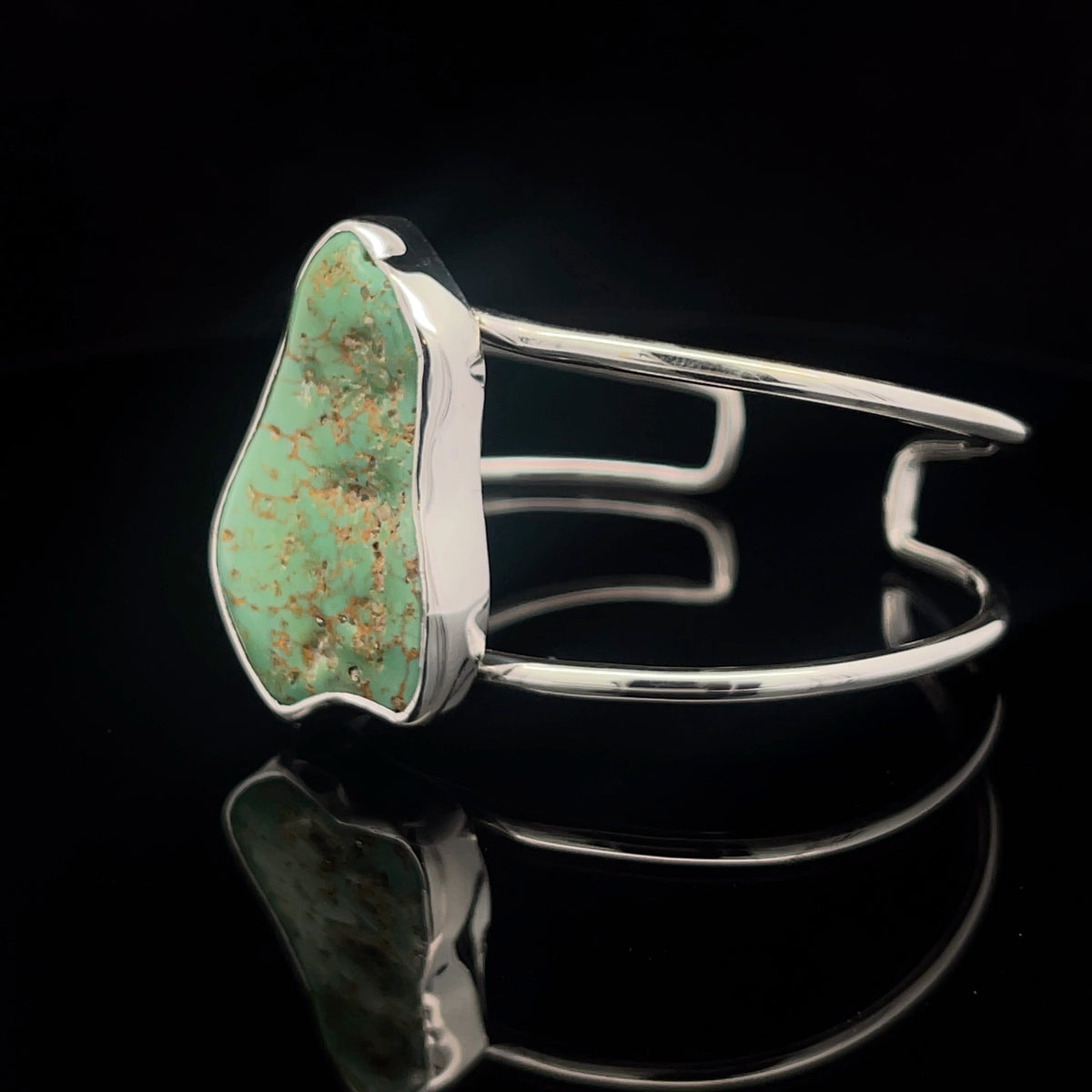 Sterling Silver Raw Turquoise Cuff Bracelet