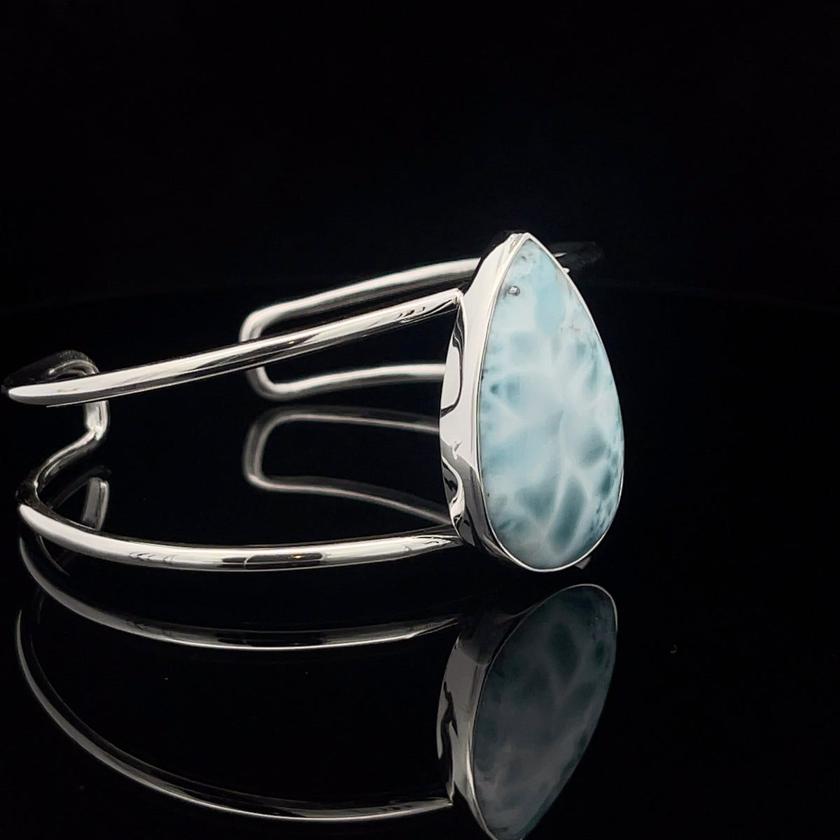 Sterling Silver Larimar Cuff Bracelet