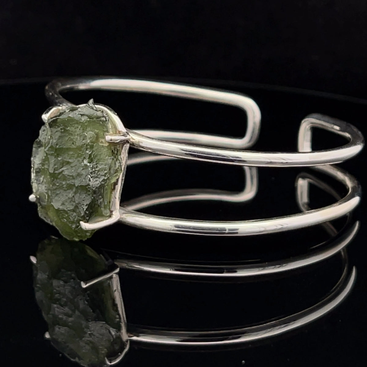 Sterling Silver Moldavite Bracelet