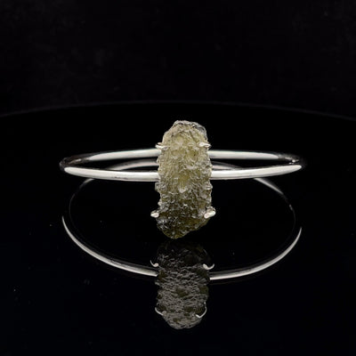 Sterling Silver Moldavite Cuff Bracelet