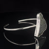 Sterling Silver Moldavite Cuff Bracelet