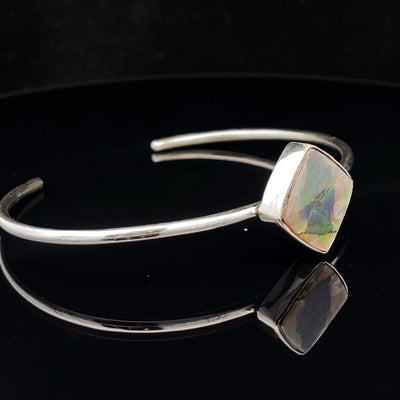 Sterling Silver Ammolite Cuff Bracelet