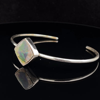 Sterling Silver Ammolite Cuff Bracelet