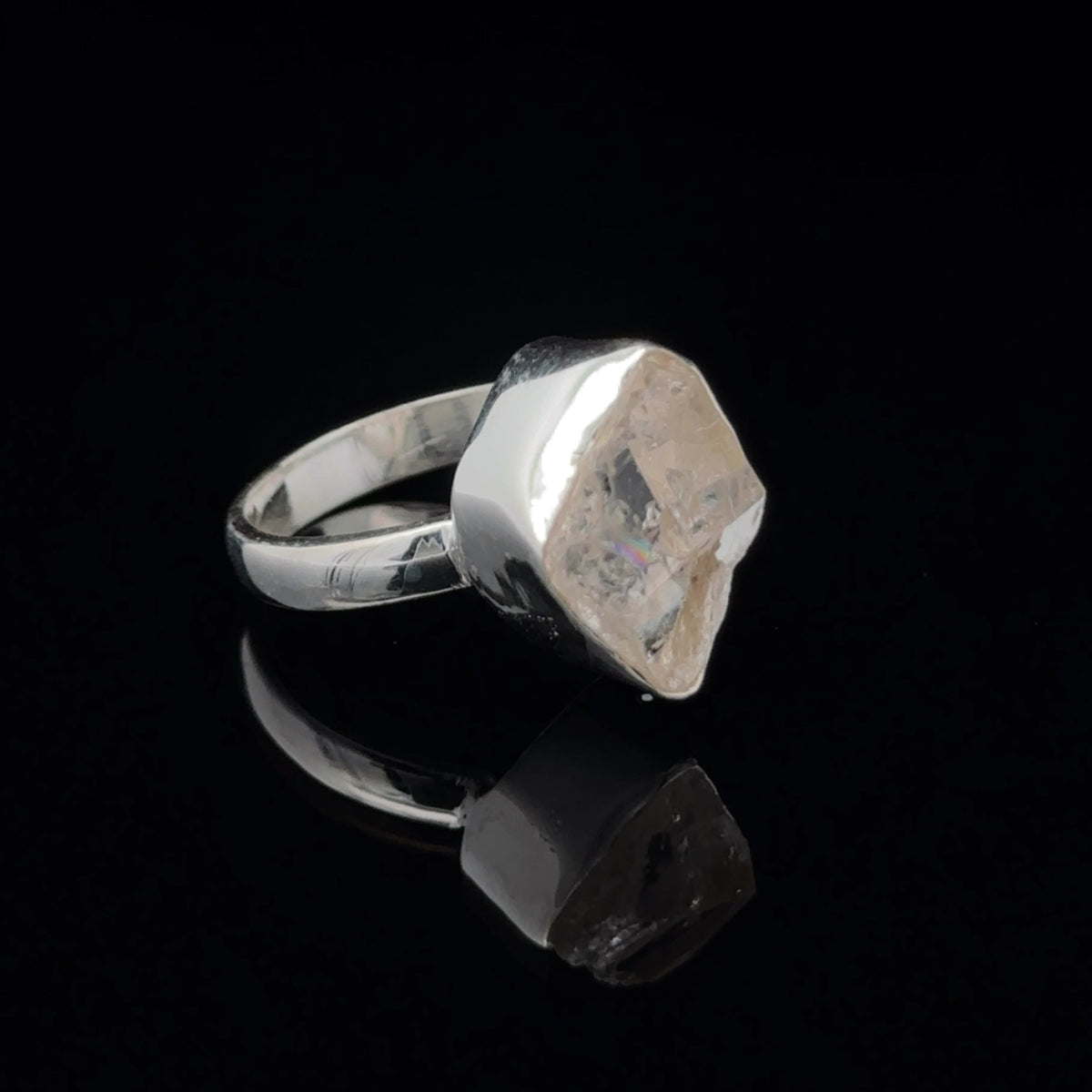 Sterling Silver Herkimer Diamond Ring Size 7
