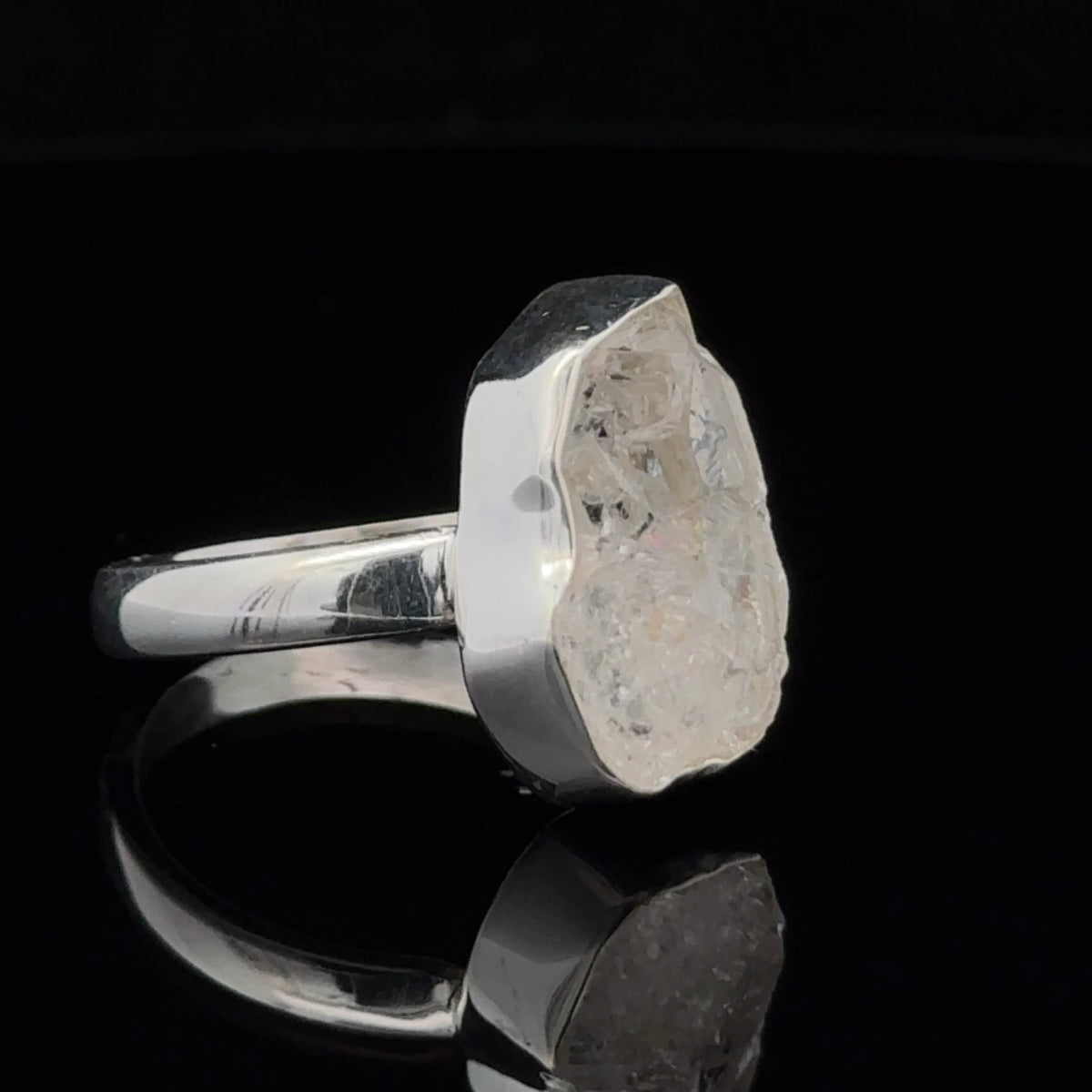 Sterling Silver Herkimer Diamond Ring Size 9.5