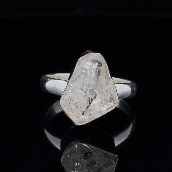 Sterling Silver Herkimer Diamond Ring Size 9.5