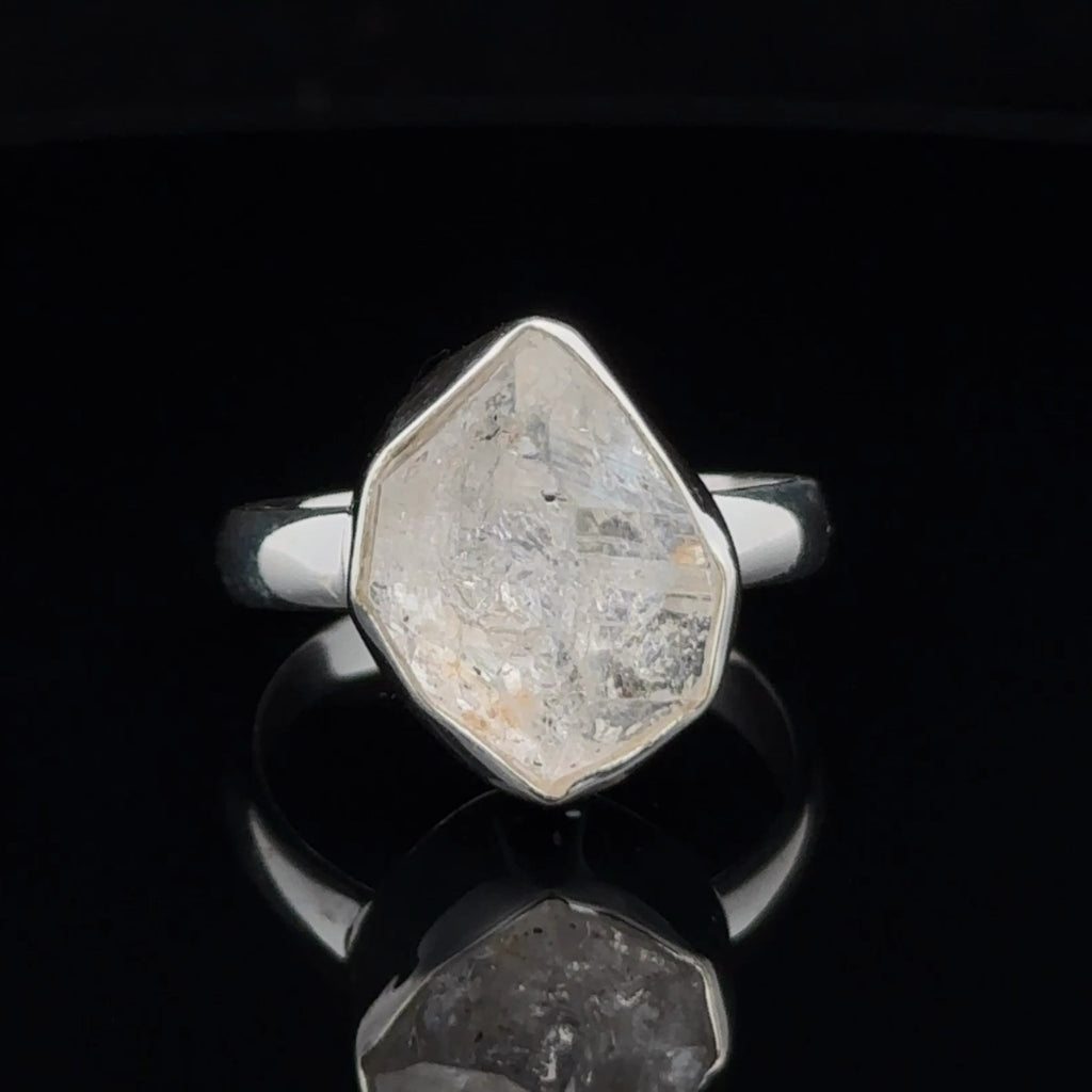 Sterling Silver Herkimer Diamond Ring Size 10