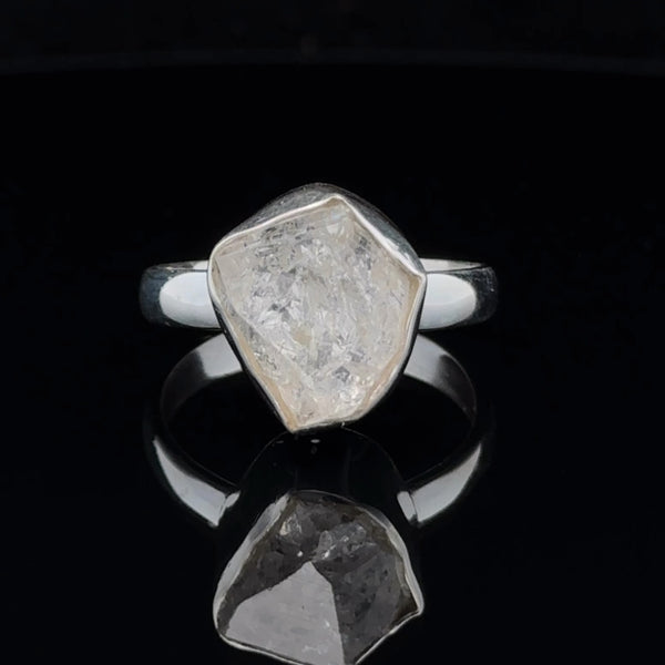 Sterling Silver Herkimer Diamond Ring Size 10