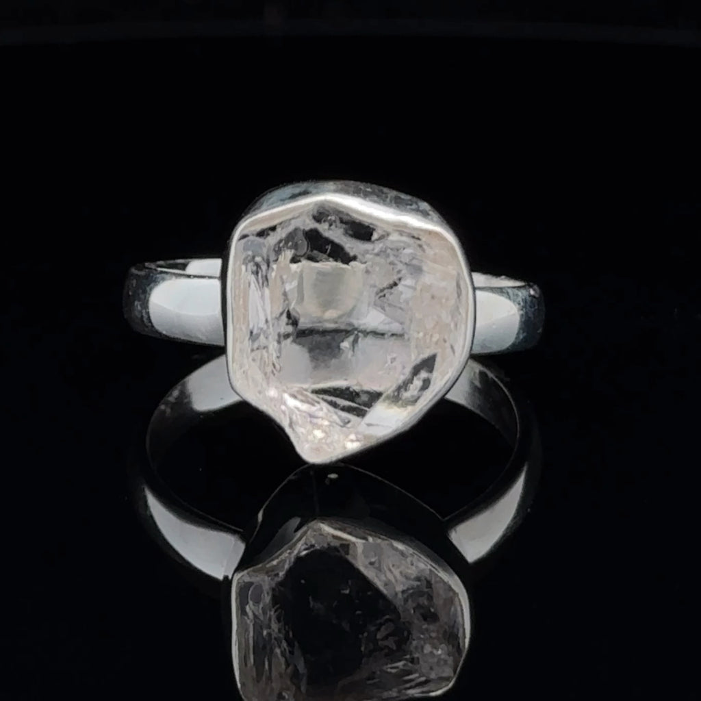 Sterling Silver Herkimer Diamond Ring Size 10