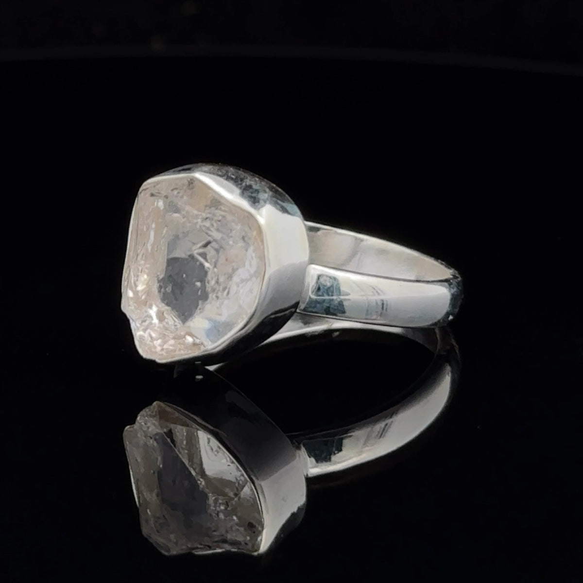 Sterling Silver Herkimer Diamond Ring Size 10